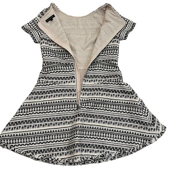 Banana Republic 8 Fit & Flare Dress | Aztec Knit, Black Ivory, NWOT Fall Capsule - Picture 2 of 7